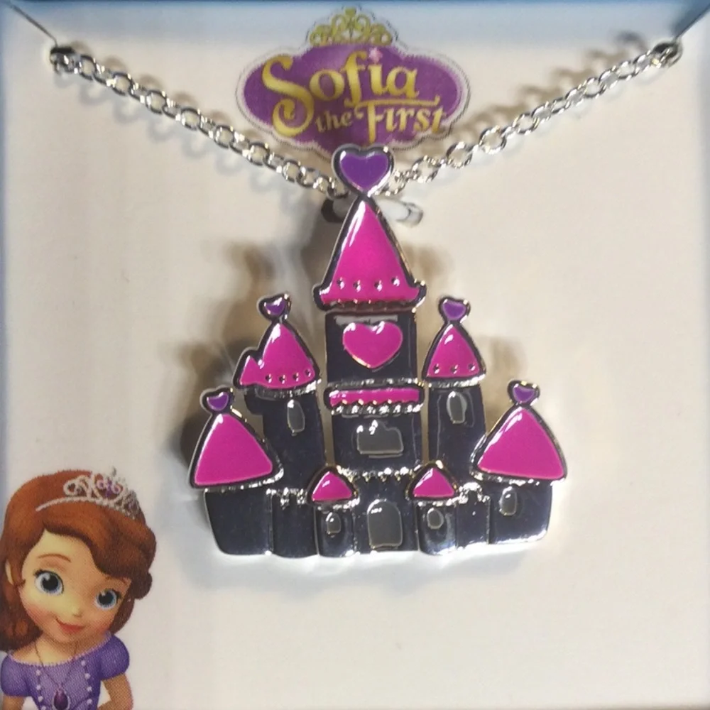 Disney Sophia’s Castle ” Fine Silver Plated Pendant & Necklace